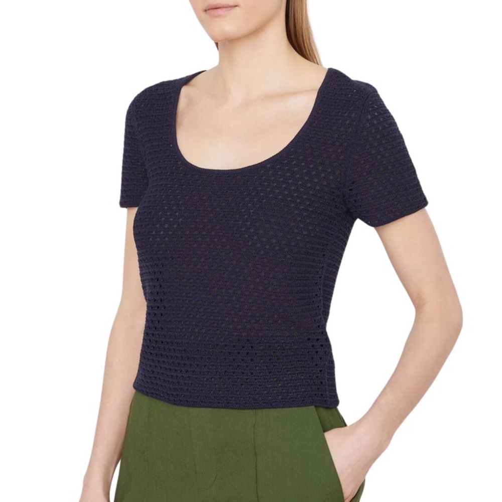 Vince Crochet Short Sleeve Sweater - Small